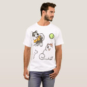 ふわふわスピッツ犬 Tシャツ (正面フル)