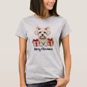 ふわふわトナカイ - ビションフリーゼ Tシャツ (正面)