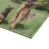 ふわふわドイツの羊飼い犬と子犬 カッティングボード (角)