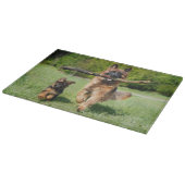 ふわふわドイツの羊飼い犬と子犬 カッティングボード (角)