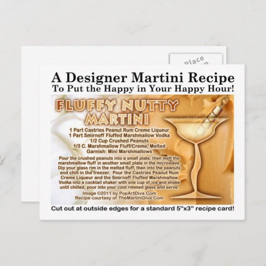 ふわふわナッティマルティーニレシピハガキ ポストカード (正面/裏面)