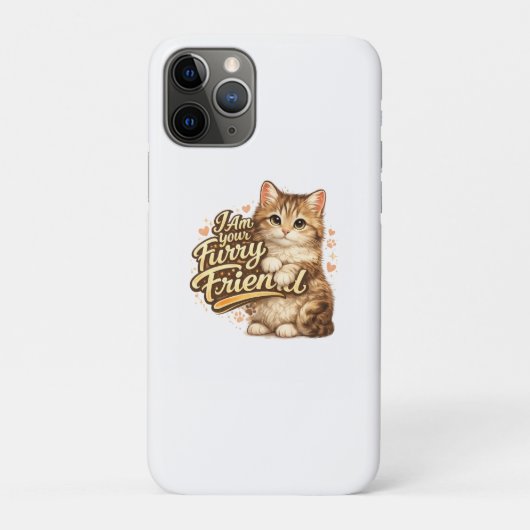 ふわふわネコのデザイン 私はあなたの毛むくじゃらの友達 Case-Mate iPhoneケース (裏)