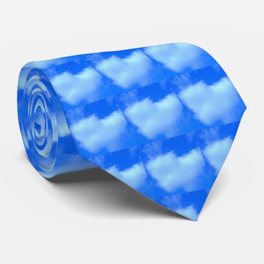 ふわふわハート型の雲タイバンド ネクタイ (ロール)