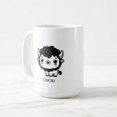 ふわふわバイソン赤ちゃん - かわいい農場の動物アート コーヒーマグカップ (正面左)