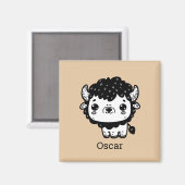 ふわふわバイソン赤ちゃん - かわいい農場の動物アート マグネット (正面/裏面)
