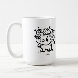 ふわふわバッファローベイビー - かわいい農場の動物 コーヒーマグカップ