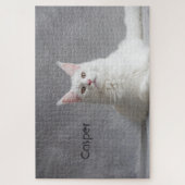 ふわふわパーソナライズされたの白いメーンクーンキャット ジグソーパズル (縦)