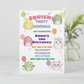 ふわふわパーティーアニマル誕生日招待状 招待状 (スタンド正面)
