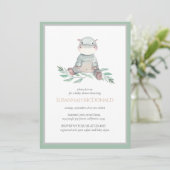 ふわふわヒポ | ジャングルサファリ ベビーシャワー 招待状 (スタンド正面)