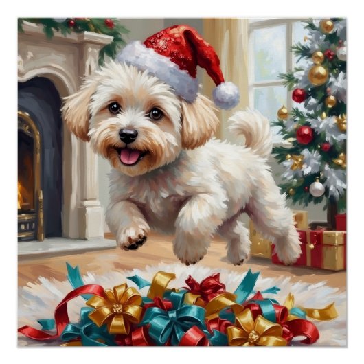 ふわふわビション・フリーゼのクリスマスが楽しい ポスター (正面)