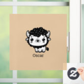 ふわふわビソンベビー-かわいいズファームアニマルアート ウィンドウサイン (ホーム)