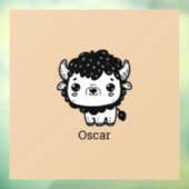 ふわふわビソンベビー-かわいいズファームアニマルアート ウィンドウサイン (シート3)