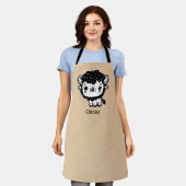 ふわふわビソンベビー-かわいいズファームアニマルアート エプロン (着用した状態)