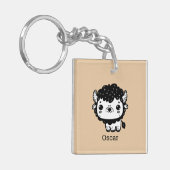 ふわふわビソンベビー-かわいいズファームアニマルアート キーホルダー (正面左)