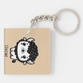 ふわふわビソンベビー-かわいいズファームアニマルアート キーホルダー (裏面)