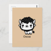 ふわふわビソンベビー-かわいいズファームアニマルアート ポストカード (正面/裏面)