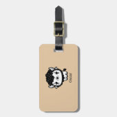 ふわふわビソンベビー-かわいいズファームアニマルアート ラゲッジタグ (正面縦)