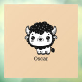 ふわふわビソン赤ちゃん - かわいい農場動物アート ウィンドウサイン (シート3)