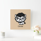 ふわふわビソン赤ちゃん - かわいい農場動物アート スクエア壁時計 (ホーム)