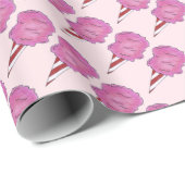 ふわふわピンクのコットンキャンディ紡績糖カーニバル食品 ラッピングペーパー (ロールコーナー)