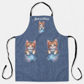 ふわふわピンクの鼻のタビーキャットオールオーバープリントエプロン エプロン (正面)