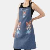 ふわふわピンクの鼻のタビーキャットオールオーバープリントエプロン エプロン (インサイチュ)