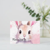 ふわふわピンクバニー特別デー インビテーションポストカード (スタンド正面)