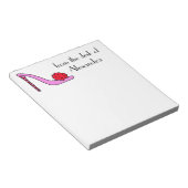 ふわふわピンク&レッドハイヒールスティレット靴メモ帳 ノートパッド (アングル)