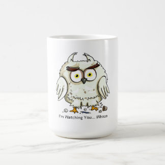 ふわふわフクロウの可愛いイラスト コーヒーマグカップ