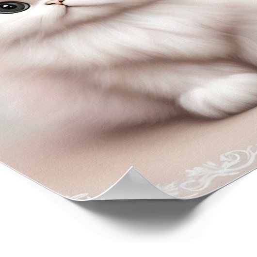 ふわふわペルシャ子供部屋猫芸術 ポスター (角)