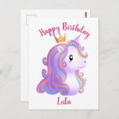 ふわふわユニコーンの誕生日 ポストカード (正面/裏面)