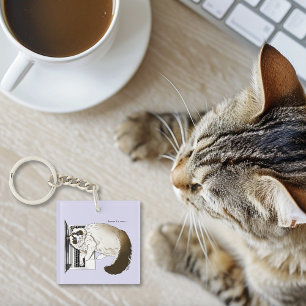 ふわふわラグドールキャット ラベンダー ノートパソコン 笑える キーホルダー