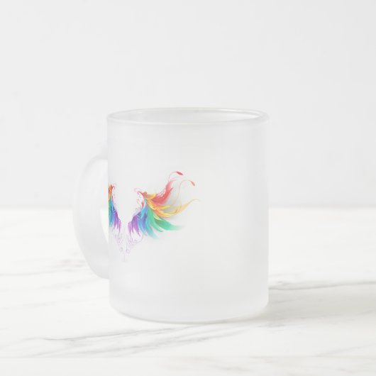 ふわふわレインボーウィングス フロストグラスマグカップ (正面左)