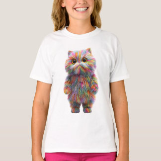 ふわふわレインボーキャット キッズ Tシャツ