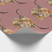 ふわふわレッドハイランドカウズオリジナルデジタルアート ラッピングペーパー (角)