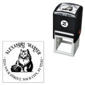 ふわふわロングヘアキャット座#1名住所Ret セルフインキングスタンプ (インサイチュ)