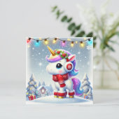 ふわふわ冬の耳当てをつけたユニコーン シーズンカード (スタンド正面)