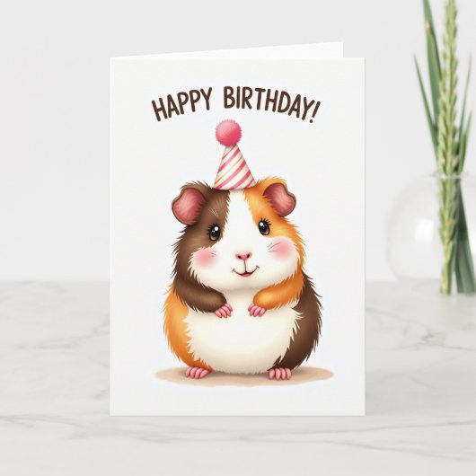 ふわふわ動物の誕生日カード カード (正面)