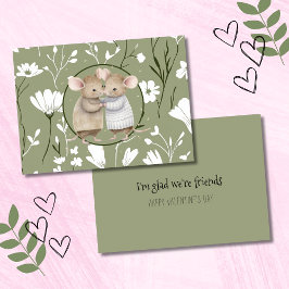 ふわふわ友情マウス バレンタインデー ノートカード