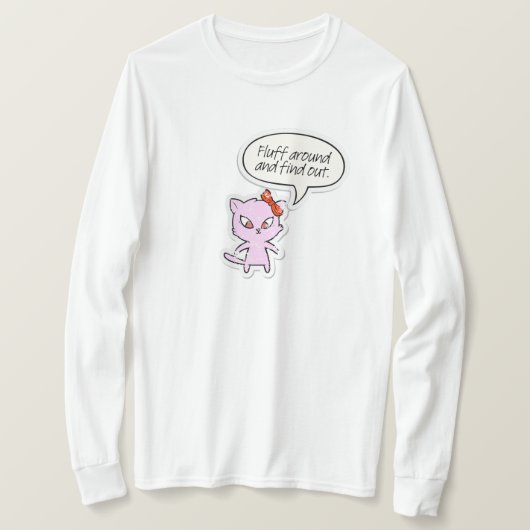 ふわふわ回って真相を知る Tシャツ (デザイン正面)