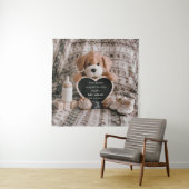 ふわふわ子犬ベイビーボーイ妊娠発表 タペストリー (インサイチュ)