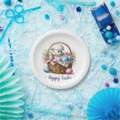 ふわふわ子羊とイースターエッグ ペーパープレート (パーティー)