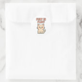 ふわふわ怒り かわいい 怒った おこった 猫のキャラクター ラウンドシール (バッグ)