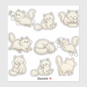 ふわふわ猫のカスタムカットステッカー シール (シート)