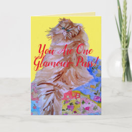 ふわふわ猫のクッション あなたは1つの輝きのネコ ハートカード カード