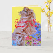 ふわふわ猫のクッション グラマー・プッス あなたのことを想って カード (黄色い花)