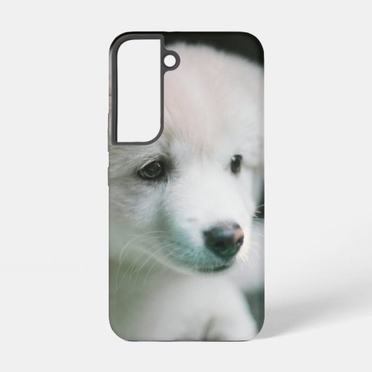 "ふわふわ白い子犬チャーム" SAMSUNG GALAXYケース (裏面)