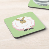 ふわふわ白い羊 コースター (左側)