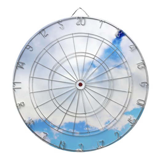 ふわふわ白い雲と青空 ダーツボード (正面)