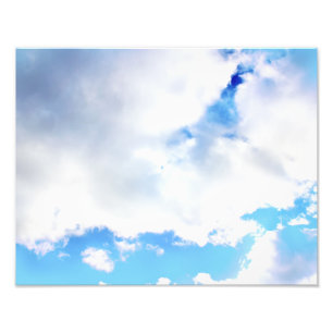 ふわふわ白い雲と青空 フォトプリント           